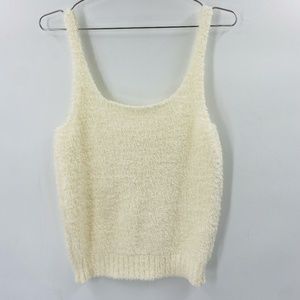 Skims Cozy Knit Tank in Cream Size Large